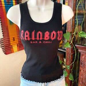 Rainbow Bar & Grill Los Angeles Black Graphic Tank Top S